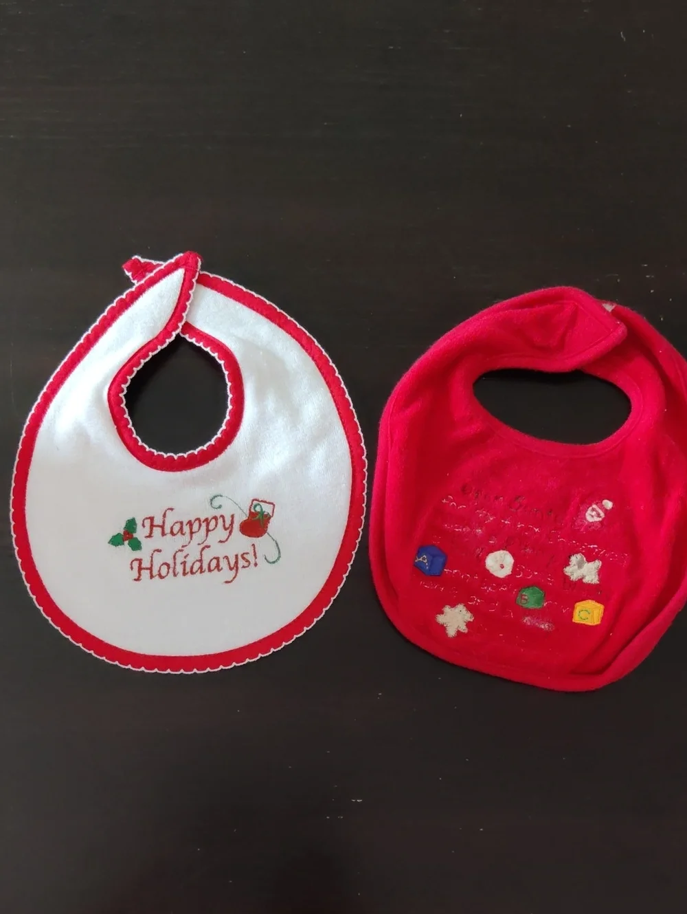 Holiday Baby Bibs - Red & White